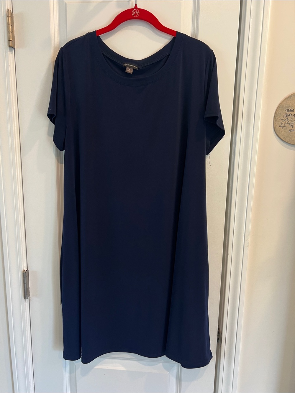 New Directions Simple Navy Shift Dress